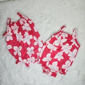 Carter's Set of 2 Pink Floral Onesies NB